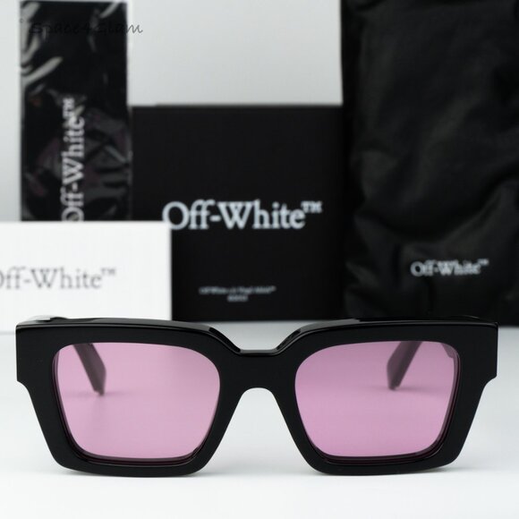 Off-White Men Sunglasses Black Pink Square OERI008 VIRGIL 1030 NEW AUTHENTIC - Picture 1 of 11